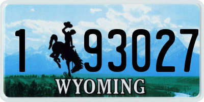 WY license plate 193027