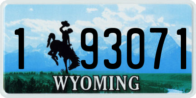 WY license plate 193071