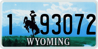WY license plate 193072