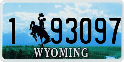 WY license plate 193097