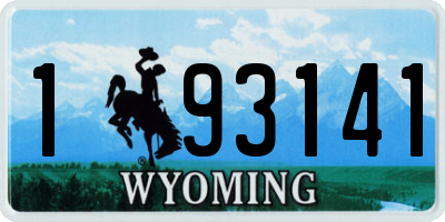 WY license plate 193141