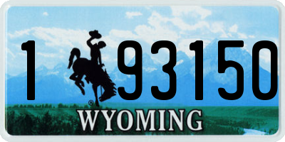 WY license plate 193150