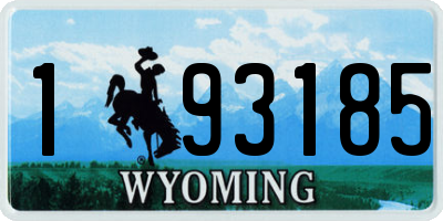 WY license plate 193185