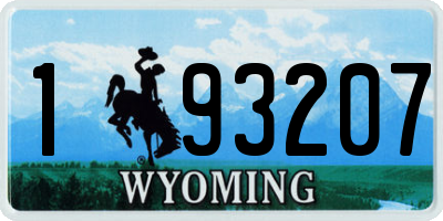 WY license plate 193207