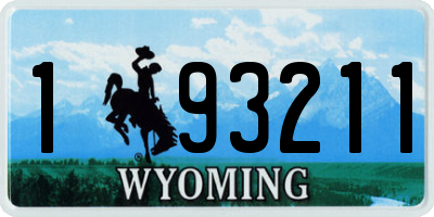 WY license plate 193211