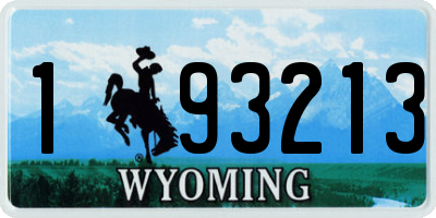 WY license plate 193213