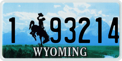 WY license plate 193214