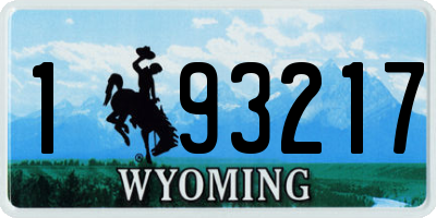 WY license plate 193217