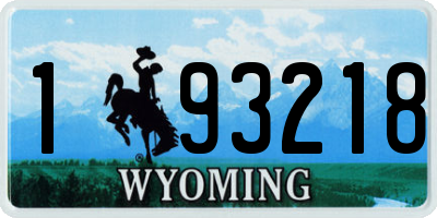 WY license plate 193218