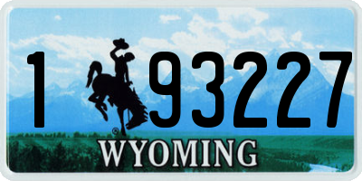 WY license plate 193227
