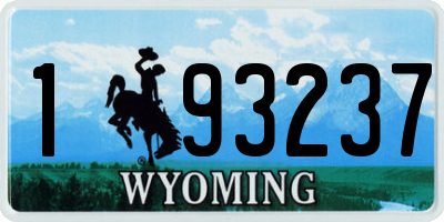 WY license plate 193237
