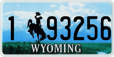 WY license plate 193256