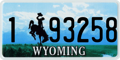 WY license plate 193258