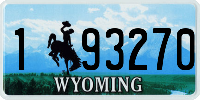 WY license plate 193270