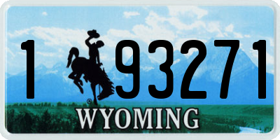 WY license plate 193271