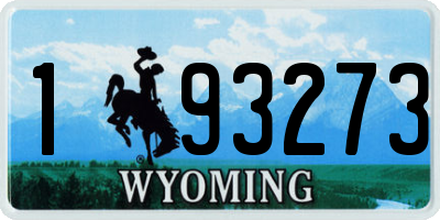 WY license plate 193273