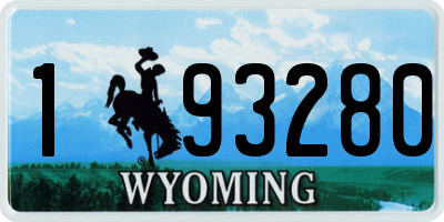 WY license plate 193280