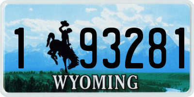 WY license plate 193281