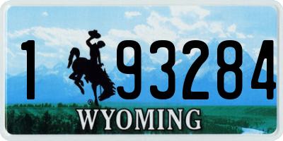 WY license plate 193284