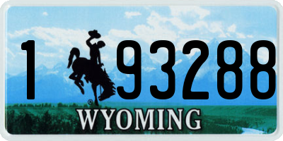 WY license plate 193288