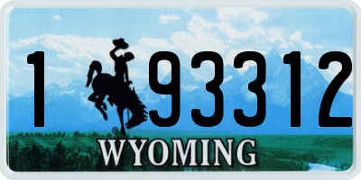 WY license plate 193312
