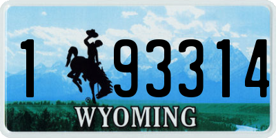 WY license plate 193314