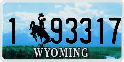 WY license plate 193317