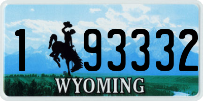 WY license plate 193332