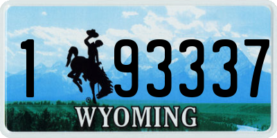 WY license plate 193337