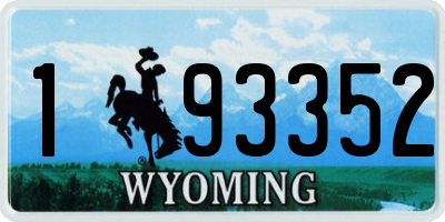 WY license plate 193352