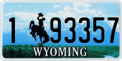 WY license plate 193357