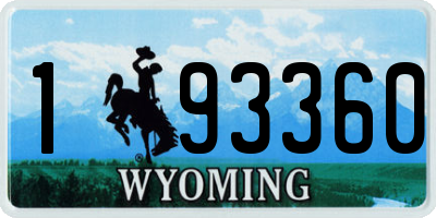 WY license plate 193360