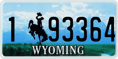 WY license plate 193364