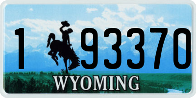 WY license plate 193370