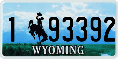 WY license plate 193392