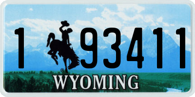 WY license plate 193411