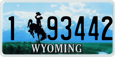 WY license plate 193442
