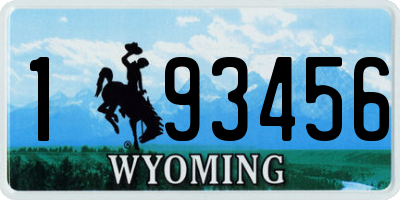WY license plate 193456