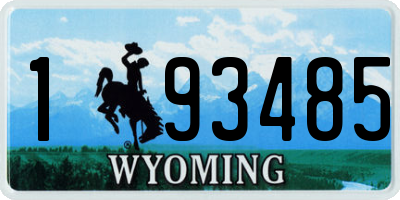 WY license plate 193485