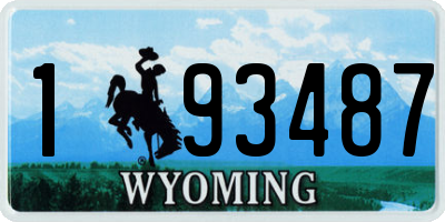 WY license plate 193487