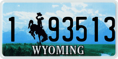 WY license plate 193513