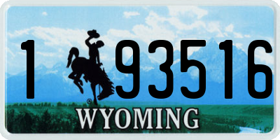 WY license plate 193516