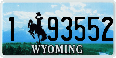 WY license plate 193552