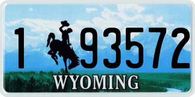 WY license plate 193572