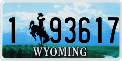 WY license plate 193617
