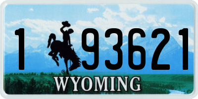 WY license plate 193621