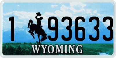 WY license plate 193633