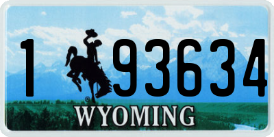 WY license plate 193634