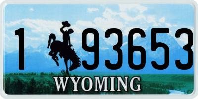 WY license plate 193653