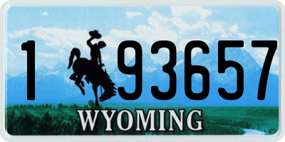WY license plate 193657